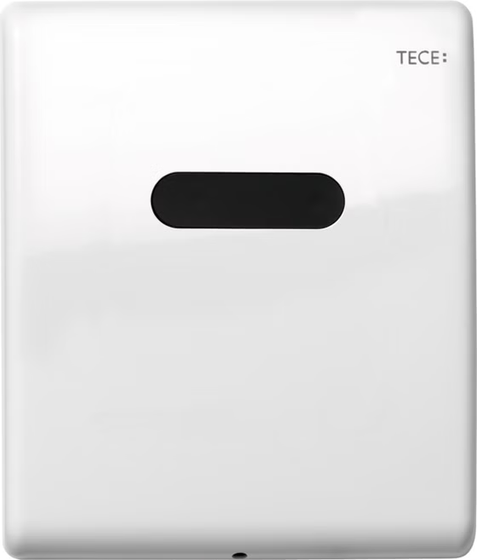 9242356 TECE Planus Электронная панель смыва для писсуара, питание от батареи 6 В, металл, белый глянцевый