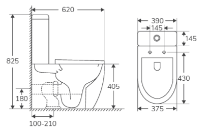 Унитаз напольный с бачком Aquore Genove (620х390х825) белый, торнадо смыв 00334/00359