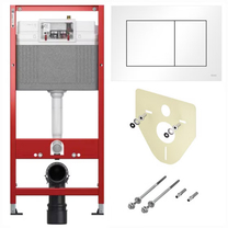 9400413 TECEbase BASE 2.0 Комплект инсталляции 4 в 1 с панелью смыва ТЕСЕnow, цвет белый глянцевый, для установки подвесного унитаза