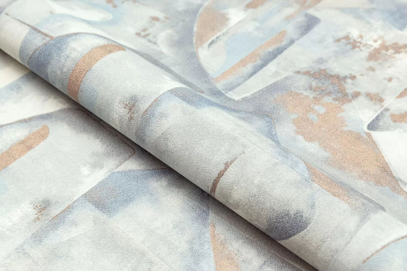 KM8319 Обои виниловые на флизел.  основе Фреш мотив, синий абстракция Kerama Marazzi