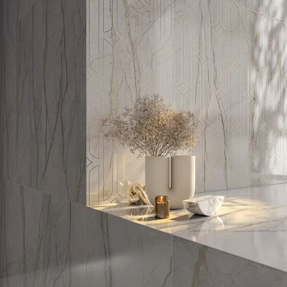 KMD3STA029BR Ифран декор серый светлый глянцевый обрезной Kerama Marazzi 60x119.5