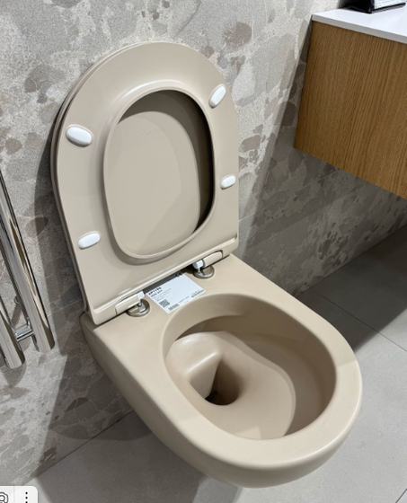 Унитаз подвесной Flaminia App Goclean (AP119GARG + QKCW09ARG) сидение микролифт, Argilla 48.5х36х27