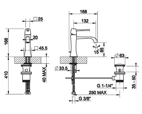 31101 031 Смеситель Mimi д/раковины, хром