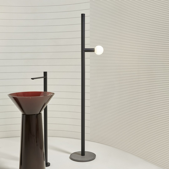 Светильник напольный AntonioLupi Apollo, h=1730 мм Basaltina stone/Matt black (APOLLOT2 6)