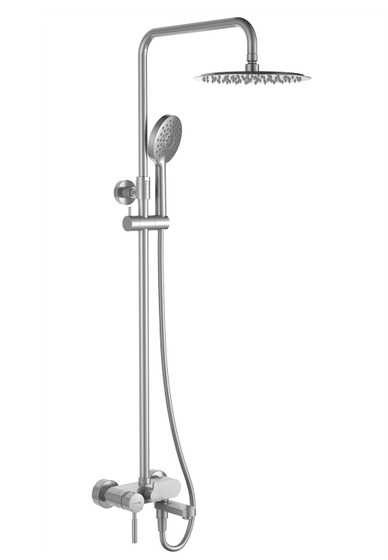 Душевой комплект со смесителем, ручной и верхний душ, нержавеющая сталь A14201