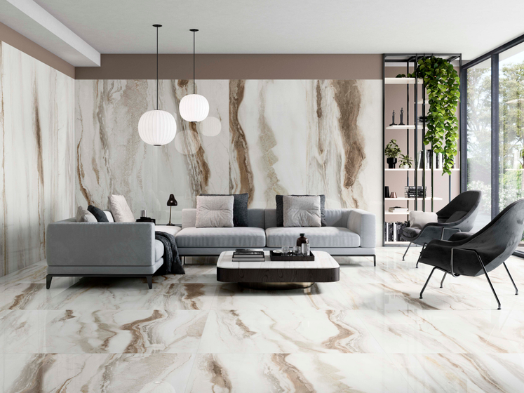 Nebula Almond Pol.6мм керамогранит Pamesa 120х280