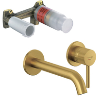 Смеситель для раковины Kludi Bozz, брашированное золото, 18 см, + внутренняя часть 38244N076 + 38243