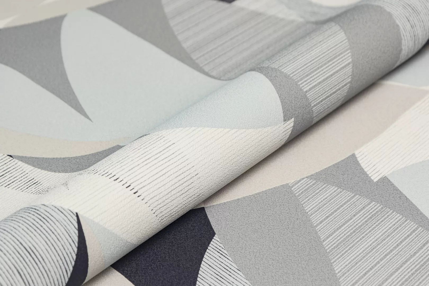 KM8508 Обои виниловые на флизелиновой основе Шафран мотив, черный листья Kerama Marazzi