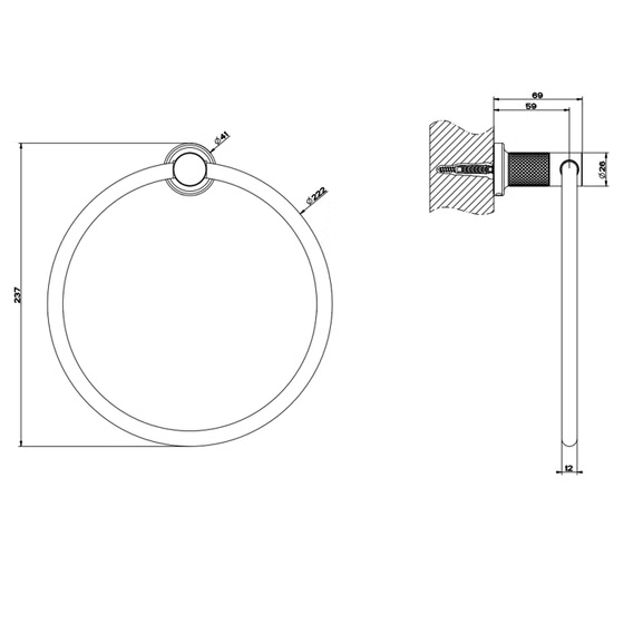 58509 Gessi Inciso Полотенцедержатель кольцо, цвет Black XL 299