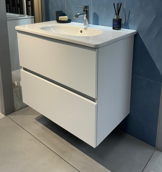 Тумба Rocio 80 (805х640х468) белая матовая(KBCJ080+WYCX078) раковина керамика