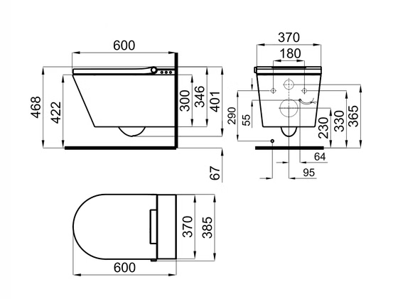 Унитаз с крышкой биде Noken Acro Compact I-Smart 100278528