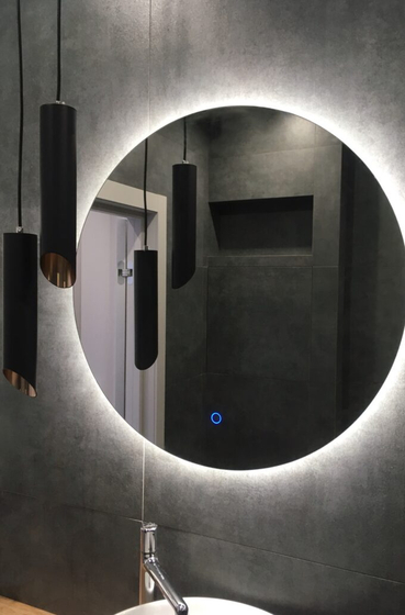 Зеркало LuxBox Minima 800x800 круглое с подсветкой SuperLed(холодной), подогревом и сенсорным выключателем (на касание).