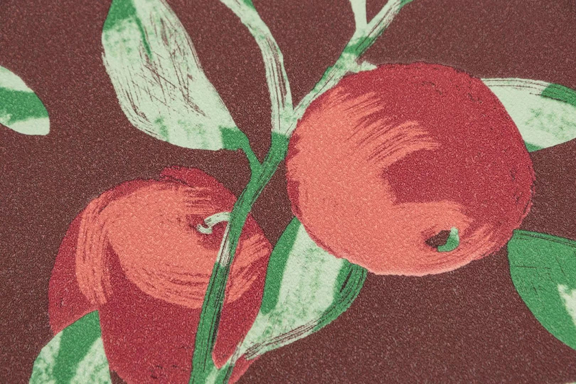 KM8504 Обои виниловые на флизелиновой основе Шафран мотив, красный, апельсины Kerama Marazzi