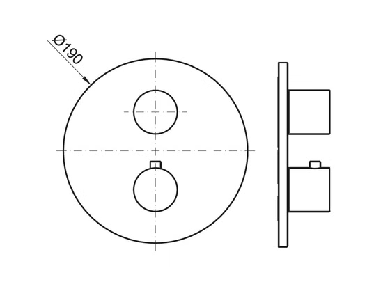100212603 Noken Rondo Наружная часть термостатического смесителя, черный