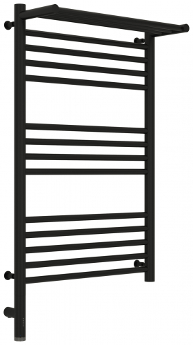 Полотенцесушитель Богема 3.0  800х500 с 1 полкой, тэн левый, Чёрный матовый, 31-5806-8050