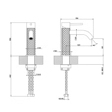54101 708 Смеситель Gessi 316 Intreccio д/раковины, brushed Copper