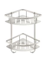 Угловая полка для душа двойная JTP Rod Brushed Nickel, WJ 2008980 BN