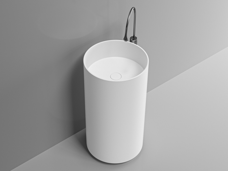 Раковина DA-1598 напольная (850х450х450) Solid Surface, белая