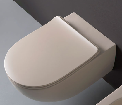 Унитаз подвесной Flaminia App Goclean (AP119GARG + QKCW09ARG) сидение микролифт, Argilla 48.5х36х27