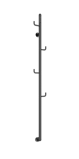Полотенцесушитель JTP Flo, 136,2 мм, с крючками, Brushed Black, WJ FLO1362E BBL