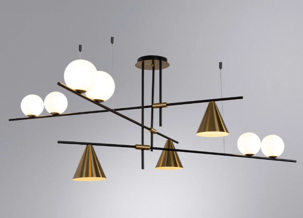 Светильник на штанге D-182.5см H-67.5см Arte Lamp Jacob A7029PL-9BK