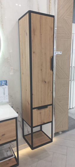 Комплект мебели Burgbad Vry, 93 см, Urban oak decor, (тумба с раковиной, пенал, крючок, полотенцедержатель)