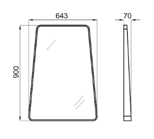 Зеркало Noken Pure Line (65х90)в деревянной раме черной 100179869