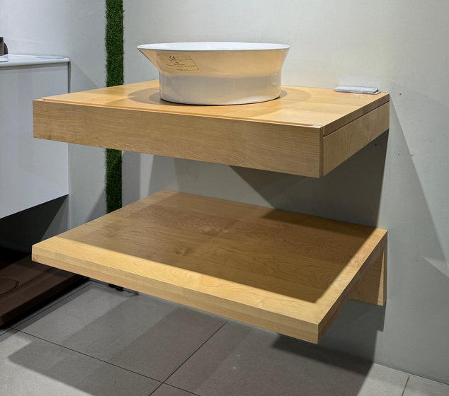 Подвесная столешница Tono 80см 100199647 клен + скамья клен 100199670 + рак.100188336