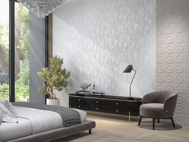 KM8001 Обои виниловые Венето база универсальная 1, белый Kerama Marazzi