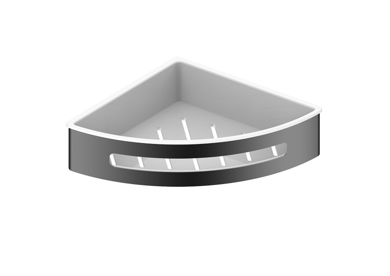 Полка угловая одинарная JTP Rod Brushed Black, с пластиковой вставкой, WJ 2009040 BBL