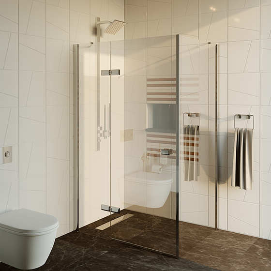 Душевое ограждение TREND RECTAN GK-863 (120*90) хром матовый,стекло прозрачное