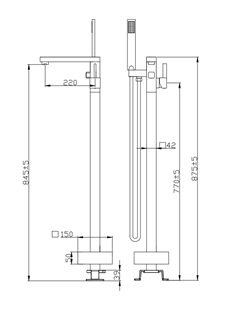 Смеситель EAGO для ванны, напольный, хром, H11460