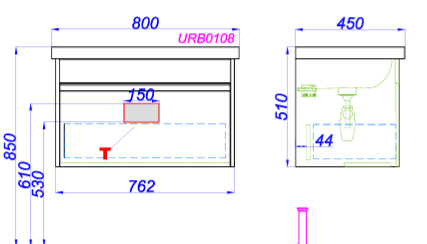 Подвесная тумба Urban 80 см, белая, черная окантовка URB0108W, с умывальником Фест 800 FST80SLWB01