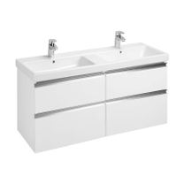Тумба с двойной раковиной Roca The Gap 120,5х46 см,белый глянец (ZRU9307637+A3270YS000)