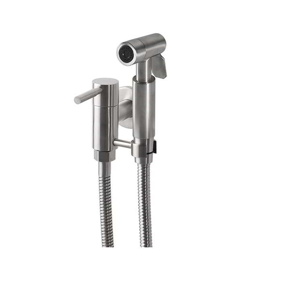 100311354 Noken Round Inox Гигиенический душ с одним подводом воды (душ, вентиль, шланг, держатель)