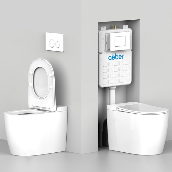 Унитаз ABBER Bequem AC1111 приставной белый, безободковый