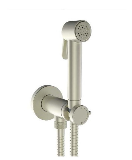 Гигиенический набор Paloma Brass, Никель шлифованный, E37005B.094 прогрессивный. смеситель, лейка, шланг 120 см