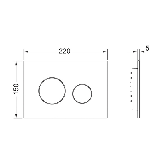 9240936 TECE Loop Пластиковая панель для системы двойного смыва, латунь металлик
