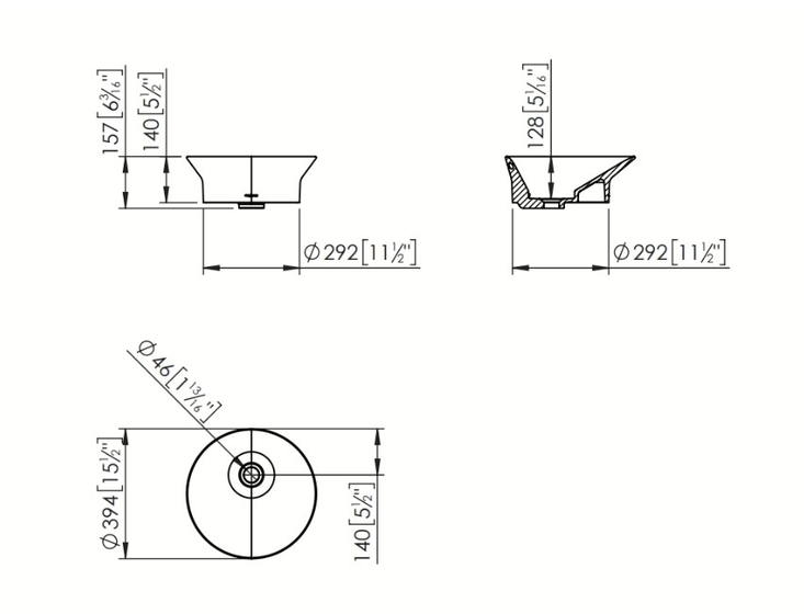 Раковина SP Tono на столешницу d=40 100193480 белая, матовая