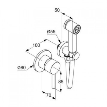Гигиенический душ Kludi Bozz, хром, 389980576 Уценка