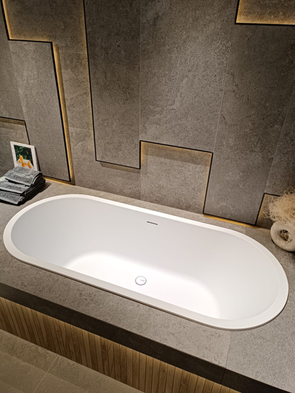 Ванна Salini ORNELLA AXIS KIT 1800x800 мм, S-Stone, обрезка овал, борт 45мм (103521M)