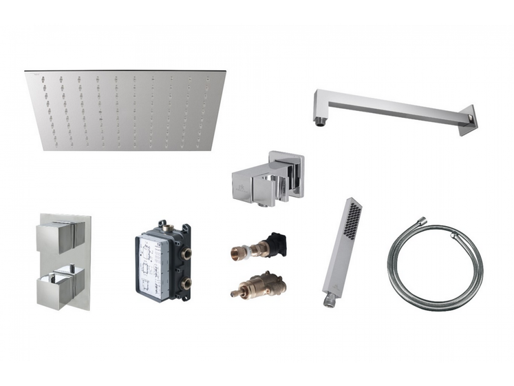 100317376 Noken Square Комплект для душа с термостатом, хром