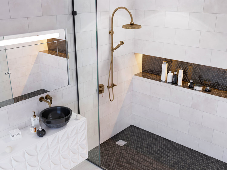 Desert Streeple Grey Hex мозаика Vidrepur