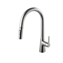 100291628 Noken Round N Смеситель для кухни, поворотный излив с выдвижным душем, хром