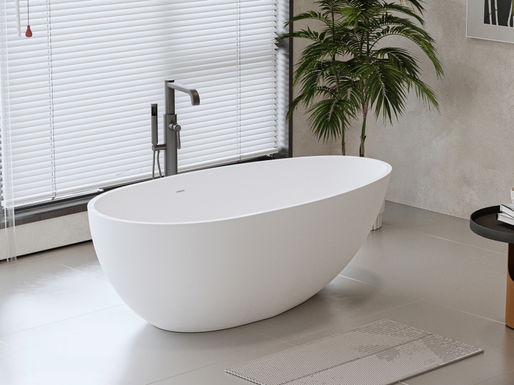 Ванна DA-B068 отдельностоящая (1600х760х525), Solid Surface,белая