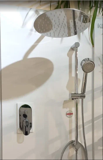 Pak Noken Hotels без термостата, на 2 потребителя (смеситель+кронштейн+верхний душ 30см+гарнитур с подводом воды+шланг+лейка)