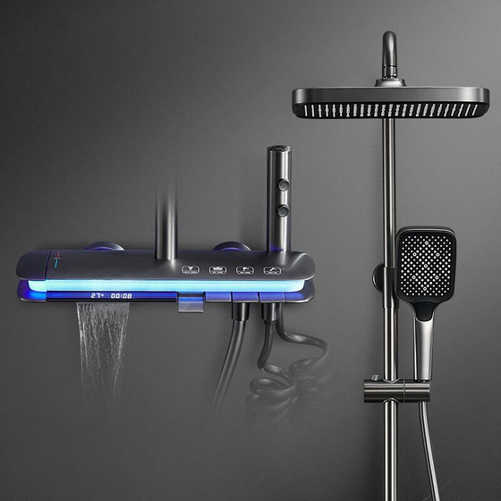 Душевая стойка GG95010 термостат, Gun Grey