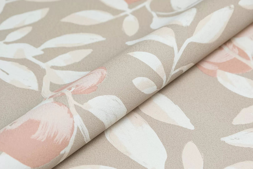 KM8502 Обои виниловые на флизелиновой основе Шафран мотив, бежевый, апельсины Kerama Marazzi