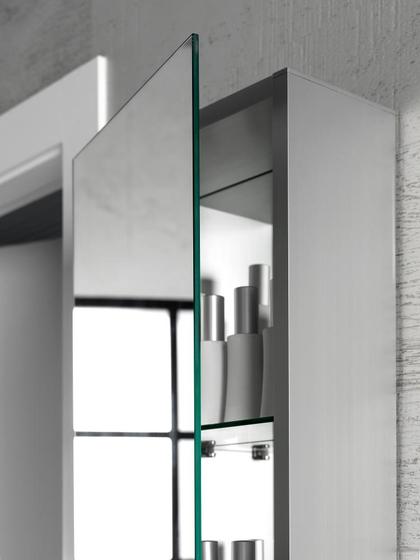 Шкаф подвесной с двойным зеркалом Noken Smart, 5 стеклянных полок, (30x170x14,5 см) 100165528