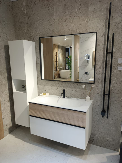 Тумба Burgbad Fiumo 102*60*49 с раковиной( SFXN102+MWHL102) белая,фронт FOT45